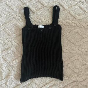 Maison Cleo RARE black knitted tank top with buttons - size XS-S